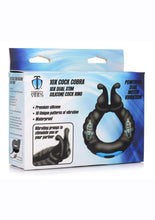 Load image into Gallery viewer, Trinity Men 10x Cock Cobra Dual Stimulating Rechargeable Silicone Cock Ring - Black
