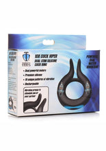 Load image into Gallery viewer, Trinity Men 10x Cock Viper Dual Stimulating Rechargeable Silicone Cock Ring - Black
