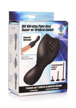 Load image into Gallery viewer, Trinity Men 10x Vibrating Rechargeable Silicone Penis Head Teaser with Urethral Sounds - Black
