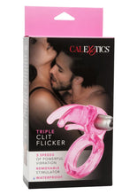 Load image into Gallery viewer, Triple Clit Flicker Cock Ring - Red
