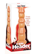 Load image into Gallery viewer, Triple Header, 3 Dick Head Dildo - Vanilla
