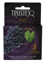 Load image into Gallery viewer, Trustex Lubricated Reservoir Tip Flavored Latex Condom Grape - 3 Per Box
