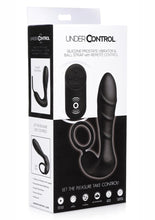 Load image into Gallery viewer, Under Control Rechargeable Silicone Prostate Vibrator and Cock Strap with Remote Control - Black
