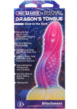 Load image into Gallery viewer, Vac-U-Lock Fantasy Fuckers Dragon's Tongue Glow In The Dark Silicone Dildo - Glow In The Dark/Multicolor
