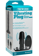 Load image into Gallery viewer, Vac-U-Lock Vibrating Plug with Wireless Remote USB Rechargeable Harness Accessory - Black
