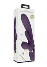 Load image into Gallery viewer, Vive Ena Rechargeable Silicone Triple Motor Thrusting G-Spot with Flapper and Air Wave Clit Stimulation Vibrator - Purple
