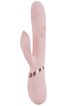 Load image into Gallery viewer, Vive Fronda Rechargeable Silicone Triple Motor G-Spot Vibrating and Tapping Leaf Clit Stimulator - Pink
