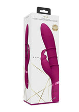 Load image into Gallery viewer, Vive Kura Rechargeable Silicone Triple Motor Up and Down Vibrating Triple Ring Rabbit - Pink
