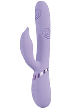 Load image into Gallery viewer, Vive Pallina Rechargeable Silicone Triple Motor G-Spot Vibrating and Tapping Beads Clit Stimulator - Lavender/Purple
