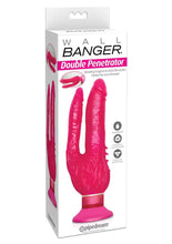 Load image into Gallery viewer, Wall Bangers Double Penetrator Vibrating Dildo - Pink - 9in
