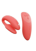 Load image into Gallery viewer, We-Vibe Chorus Rechargeable Silicone Couples Vibrator with Remote Control - Crave - Coral
