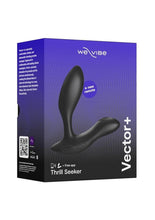Load image into Gallery viewer, We-Vibe Vector+ Rechargeable Silicone Vibrating Prostate Massager with Remote Control - Black/Charcoal Black
