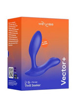 Load image into Gallery viewer, We-Vibe Vector+ Rechargeable Silicone Vibrating Prostate Massager with Remote Control - Blue/Royal Blue
