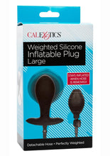 Load image into Gallery viewer, Weighted Silicone Inflatable Plug - Black - Large
