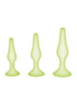 Load image into Gallery viewer, WhipSmart Glow In The Dark Silicone Anal Training Kit - Glow In The Dark/Green - 3 Piece
