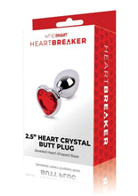 Load image into Gallery viewer, WhipSmart Heartbreaker Metal Butt Plug - Metal/Red/Silver - Small
