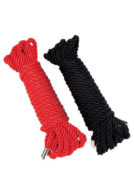WhipSmart Heartbreaker Silky Bondage Rope - Black/Red - 2 Pack