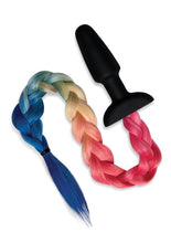 Load image into Gallery viewer, WhipSmart Silicone Plug 3.75in with Unicorn Tail - Multicolor
