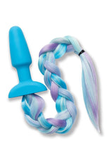 Load image into Gallery viewer, WhipSmart Silicone Plug 3.75in with Unicorn Tail - Blue
