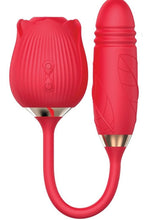 Load image into Gallery viewer, Wild Rose and Thruster Rechargeable Silicone Clitoral Stimulator with Suction - Red
