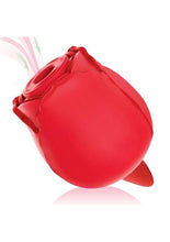 Load image into Gallery viewer, Wild Rose and Tongue Rechargeable Silicone Clitoral Stimulator with Suction - Red
