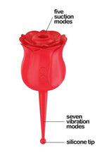 Load image into Gallery viewer, Wild Rose Le Point Rechargeable Silicone Suction Vibrator - Red
