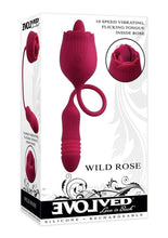 Load image into Gallery viewer, Wild Rose Rechargeable Silicone Clitoral Stimulator - Red

