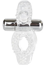 Load image into Gallery viewer, Wireless Passion Enhancer Vibrating Cock Ring Cock Ring with Clitoral Stimulation - Clear

