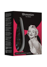 Load image into Gallery viewer, Womanizer Marilyn Monroe Special Edition Rechargeable Clitoral Stimulator - Black/Black Marble
