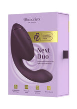 Load image into Gallery viewer, Womanizer Next Duo Rechargeable Silicone Dual G-Spot and Clitoral Stimulator - Dark - Purple
