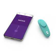 Load image into Gallery viewer, We-Vibe Moxie+ Wearable Rechargeable Silicone Panty Vibe Clitoral Stimulator with Remote Control - Aqua

