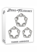 Load image into Gallery viewer, Zero Tolerance Three Amigos Beaded Cock Ring Kit - Smoke - 3 Piece Kit
