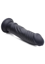 Load image into Gallery viewer, Zeus Vibrating and E-Stim Rechargeable Silicone Dildo with Remote Control - Black - 7.9in
