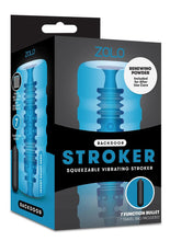 Load image into Gallery viewer, ZOLO Backdoor Stroker Squeezable Vibrating Masturbator with Bullet - Butt - Blue
