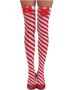 Candy Cane Thigh Highs - O/S (Red/White)