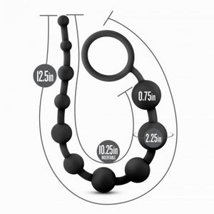 Anal Adventures 10 Silicone Anal Beads (Black)