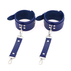 Faux Leather Wrist Restraints (Blue)