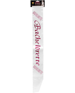 Bachelorette Sash with Crystals (White)