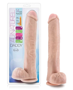 Au Naturel Daddy Dildo with Balls -14 inch (Vanilla)