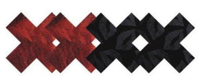 Peekaboos Pasties -  Stolen Kisses Xs (Red & Black)