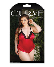 Load image into Gallery viewer, Curve Cleo Skirted Teddy with Snap Crotch - 1X/2X (Red)
