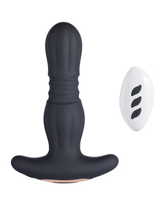 Agas Thrusting Butt Plug with Remote Control (Black)