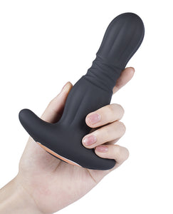 Agas Thrusting Butt Plug with Remote Control (Black)