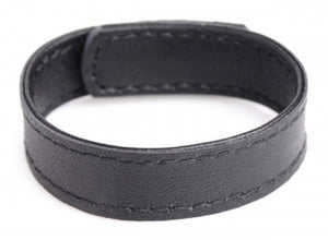 Leather and Velcro Cock Ring (Black)