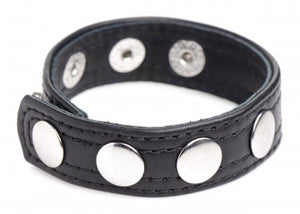 Leather Speed Snap Cock Ring (Black)