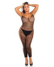 Load image into Gallery viewer, Bodystocking Animal Crotchless - 1X/2X (Black)
