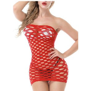 Dress - Fishnet (Red)