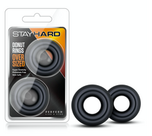 Load image into Gallery viewer, Stay Hard Donut Rings Oversized - 2 Pack (Black)
