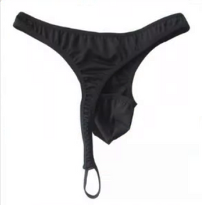 Thong with Cock Ring Built in (Black)