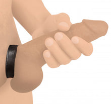 Load image into Gallery viewer, Leather and Velcro Cock Ring (Black)
